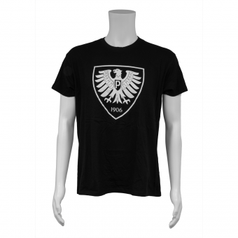 Sportclub Preußen Münster Shirt, Basic Kids, Schwarz mit weißem Logo 